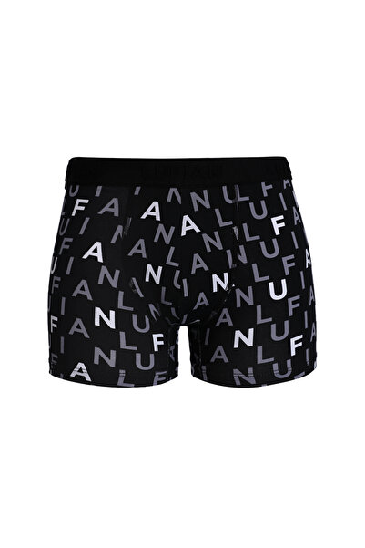 Lufian Ανδρικό μαύρο βαμβακερό τριαντάφυλλο μπόξερ