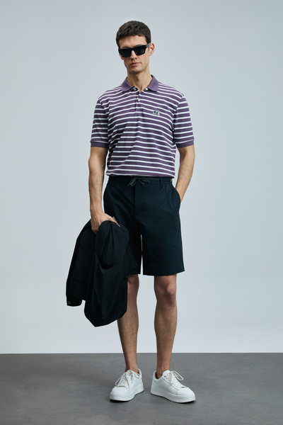 Lufian Jon Smart ανδρικό μπλουζάκι πόλο Plum