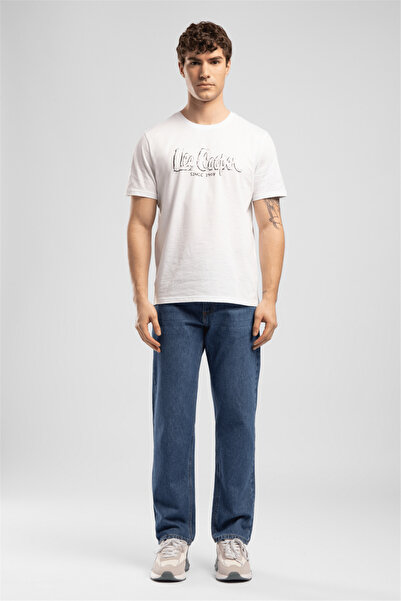 Lee Cooper Modré pánské džínové kalhoty Rico s vysokým pasem rovného střihu s...