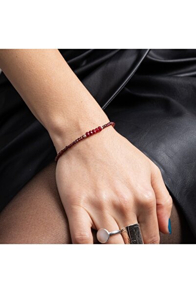 Ezera Γυναικείο βραχιόλι Kavin από ημιπολύτιμους λίθους γρανάτη και ρουμπίνι,...