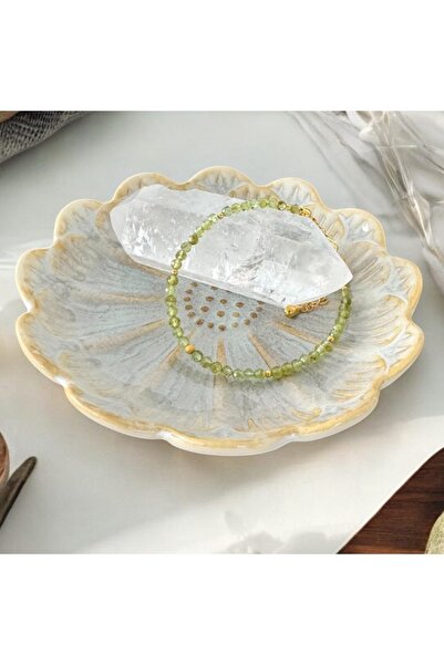 Ezera Βραχιόλι Coronis για γυναίκες με κρυστάλλους Peridot και επιχρυσωμένο α...