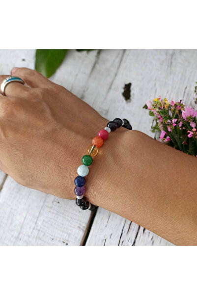 Ezera Βραχιόλι 7 Τσάκρας Sandina με Κρύσταλλα 6mm