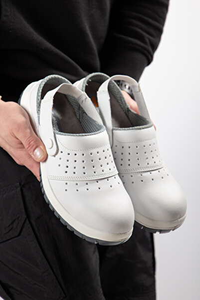 e&e Mekap 210 S1 Microfiber Çelik Burunlu Beyaz İş Ayakkabısı Rahat,Hafif Ort...