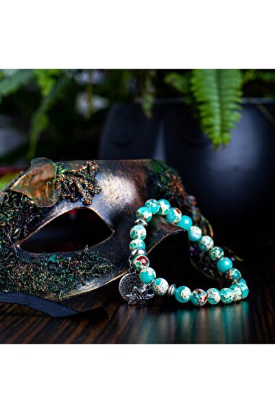 Ezera Βραχιόλι FEROZA από πέτρα Ίασπη με αξεσουάρ Δέντρο της Ζωής