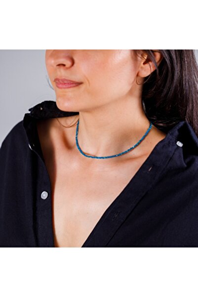 Ezera Κολιέ Hetal Choker από ημιπολύτιμους λίθους απατίτη