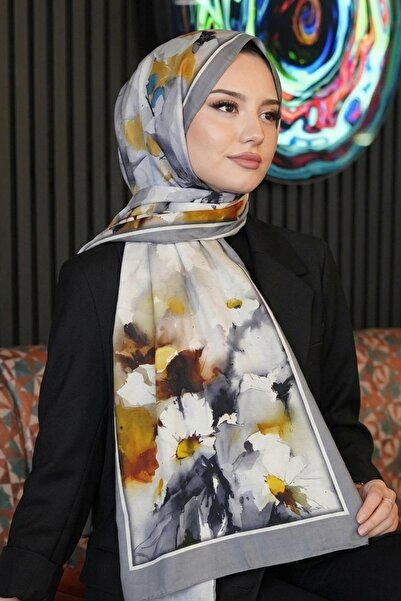 AFVENTE Σάλι από μαλακό βαμβάκι με μοτίβο λουλουδιών