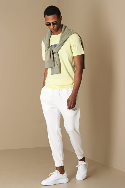 Lufian Ανδρικό αθλητικό παντελόνι Rex σε λευκό χρώμα