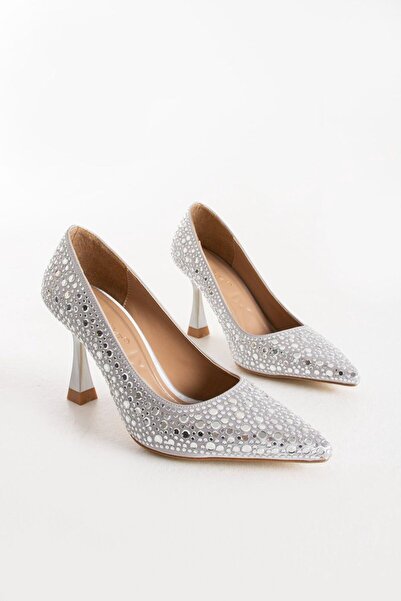 Hacıoğlu Ayakkabı Hco Εισαγόμενα Κομψά Γυναικεία Παπούτσια με Τακούνι με Πέτρα