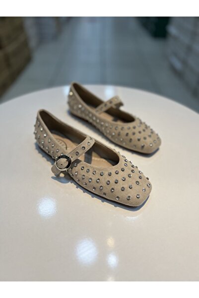 Alphus Κομψές γυναικείες μπαλαρίνες Vollex με μονόχρωμο πέτρινο λουράκι