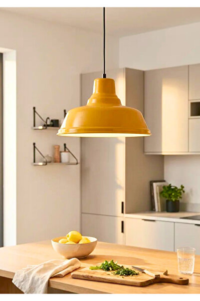 HOMİNG Robi Metal Retro Sarı Sarkıt Ev Restoran Cafe Ayd-3707