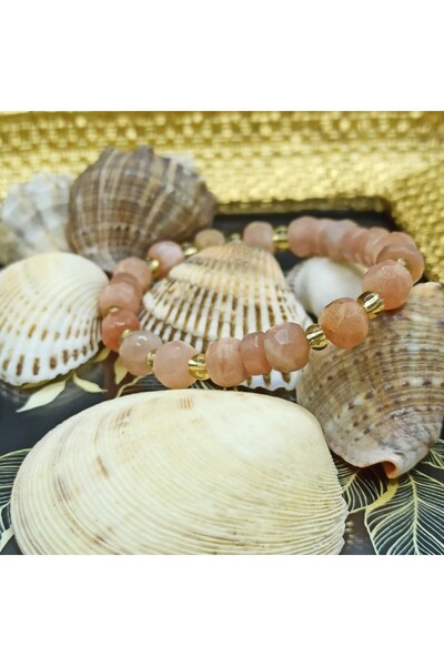 Ezera Γυναικείο βραχιόλι με πέτρες, Selene, με κρυστάλλους ηλιακούς λίθους