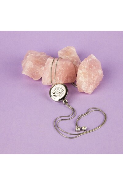 Ezera Μενταγιόν Αρωματοθεραπείας LIVE by FAITH με Αλυσίδα Φιδιού από Ανοξείδω...