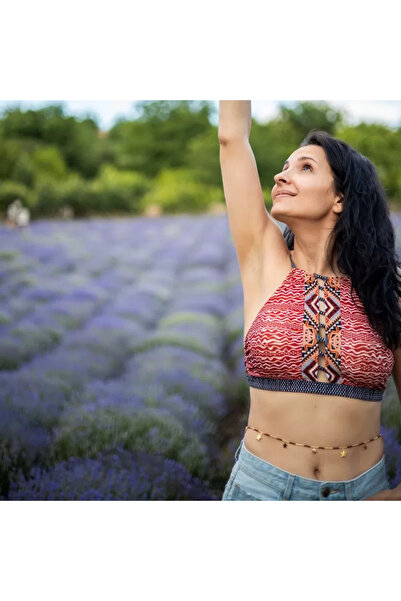 Ezera Πολυχρηστική αλυσίδα μέσης/σώματος από κρύσταλλα κόκκινου ίασπη, επιχρυ...