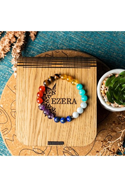 Ezera - Βραχιόλι 7 Τσάκρας, χειροποίητο από Αμέθυστο, Λάζουλι, Αγγελίτη, Αμαζ...