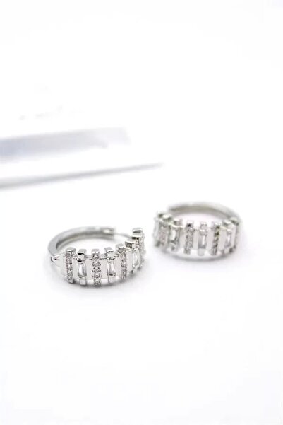 Generic Brand Jewelled Hoop Earrings - Silver