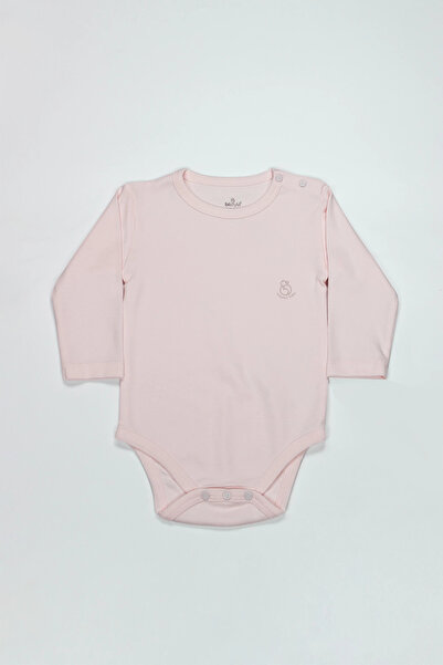 Generic Brand Natural basic style long sleeve bodysuit 17104 pink