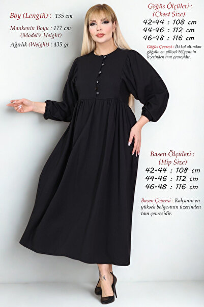 Laden Φόρεμα plus size - Μαύρο - Μακρύ