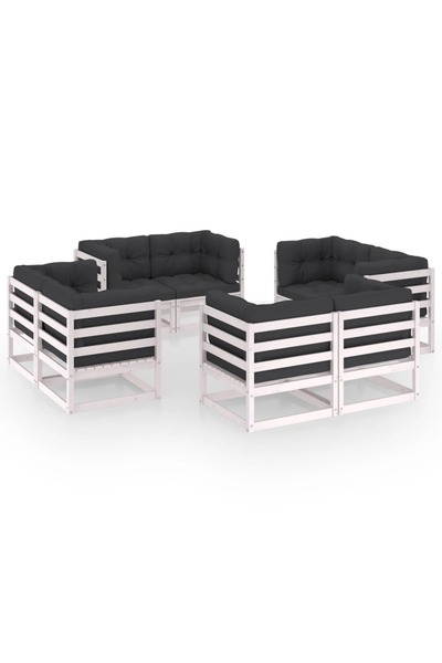 Concept Set mobilier de grădină cu perne, 8 piese, lemn masiv de pin