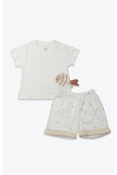Bistyle 2-Piece Set with Shorts Ocean and Starfish 14148 Ecru