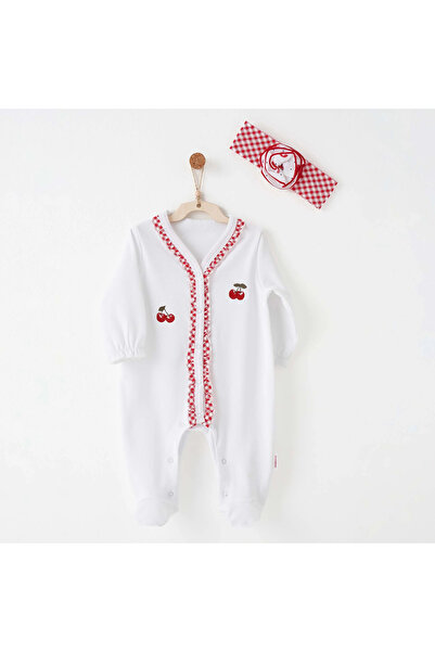 andywawa Ac26686 Cherry Chatty Jumpsuit Set Ecru