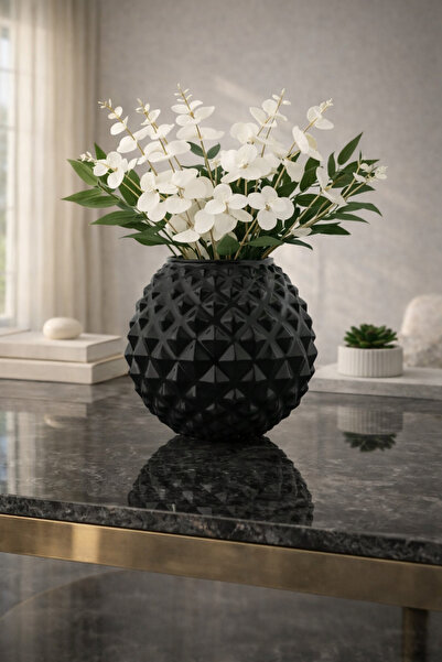 ANGDESİGN Διακοσμητικό Γυάλινο Βάζο SANDY ΜΑΥΡΟ • 20 εκ. •• Διακόσμηση Σπιτιο...