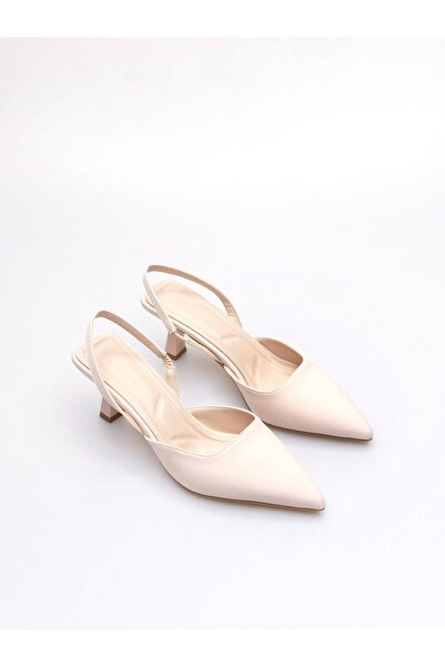 Hacıoğlu Ayakkabı Serrace Material Ανοιχτή Πλάτη Γυναικεία Παπούτσια με Χαμηλ...