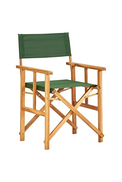 Concept Scaun de regizor, verde, lemn masiv de acacia