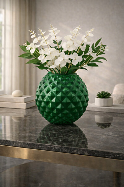 ANGDESİGN Διακοσμητικό Γυάλινο Βάζο SANDY ΠΡΑΣΙΝΟ • 20 εκ. •• Διακόσμηση Σπιτ...