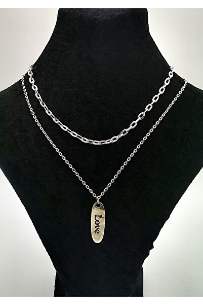 Monalisa Home Figured Luxury Anti-Tarnish Necklace - Double Silver Color with...