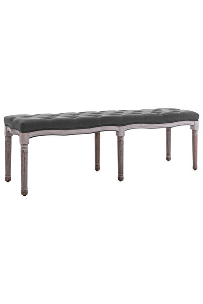 Concept Bancă, gri închis, 150x40x48 cm, pânză și lemn masiv