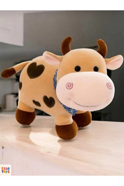 Kids Kalpli Sevimli İnek 30 cm Peluş Uyku Arkadaşı ve Oyuncak Hediyelik