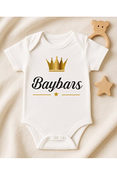 Kişiye Özel İsimli Bebek Body Gold Taçlı Yeni Doğan Zıbın021