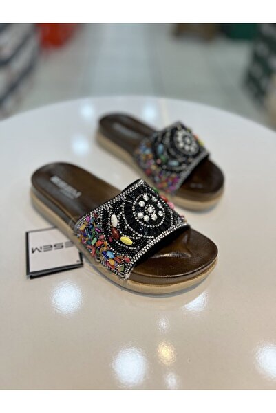 Akınal Bella Γυναικείες καθημερινές κομψές παντόφλες Esem Taşlı