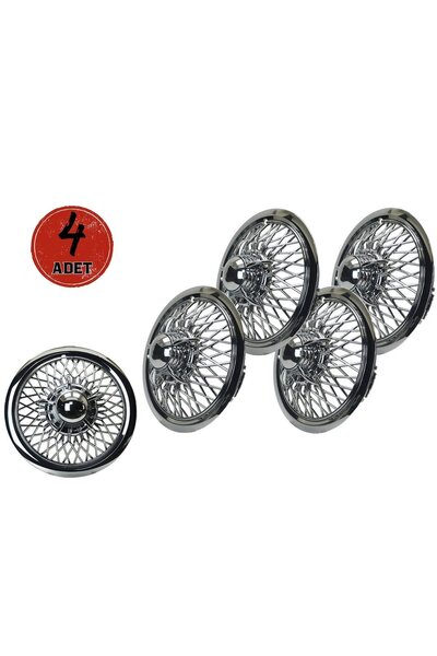 OTOCİRİT Jant Kapağı Kırılmaz Telli Ahtapot Fırfırlı 15" ABS Krom Paslanmaz 4...