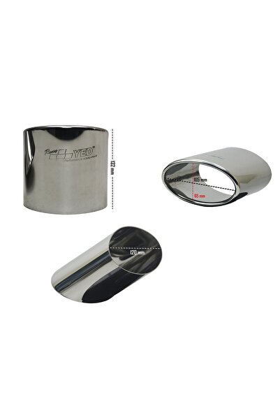 YED Egzoz Ucu Paslanmaz Krom Oval Universal