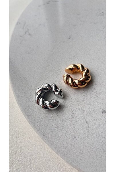 Doğaltaş Masalları Earcuff cartilage earring gold color