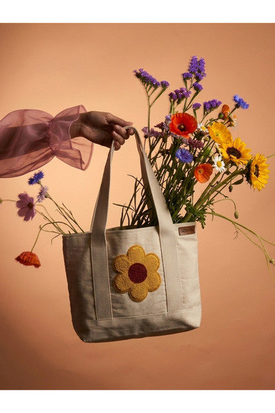 Goshıkı Bohem Stil Güneş Çiçeği Desenli Günlük Çanta 26 X 36
