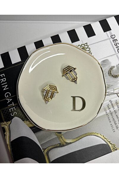 Deesse Latelier Zircon stone triangle earring