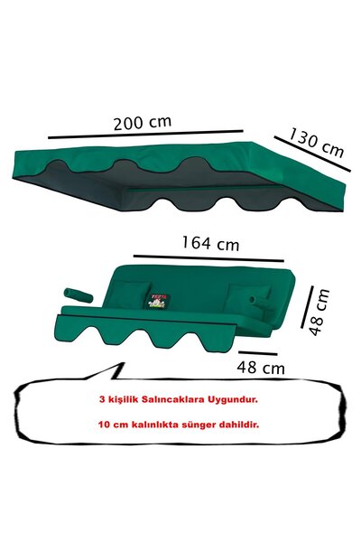 Yekta Home Dalyan 3 kişilik Salıncak Minder Takımı . Yastık Tente Kolluk Mind...