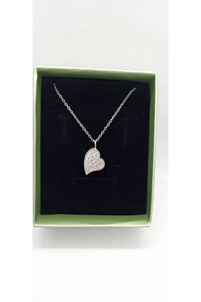 ndjewelry Silver Color Stone Heart Crisp Necklace