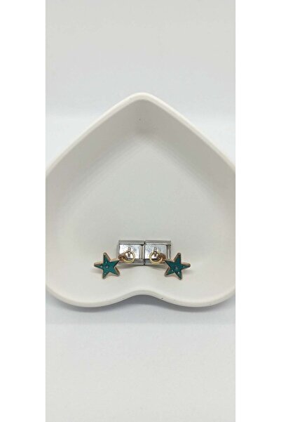 ndjewelry Turquoise Color Star Pattern Dangle Nomination Charm