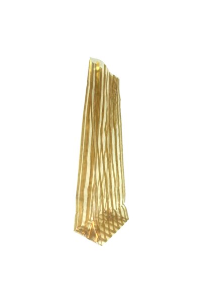 Konak Ambalaj OPP Kare Taban Körüklü Torba Gold Çizgili 10x31x7 cm 100 ADET