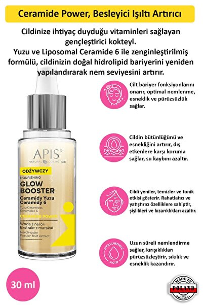 Apis Natural Cosmetics Seramid Gücü Besleyici Işıltı Artırıcı, 30 ml