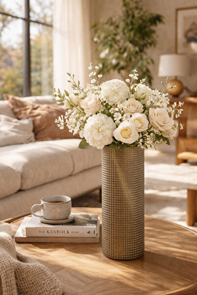 ANGDESİGN Κρυστάλλινο Βάζο Καπνιστό-30εκ •• Διακόσμηση Σπιτιού Μοντέρνο Βάζο ...