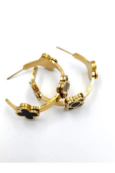 Monalisa Home Gold Color Figured Steel Earrings