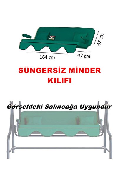 Yekta Home Dalyan 3 kişilik Salıncak Yedek Parça - Minder Kılıfı 164*47*10 cm