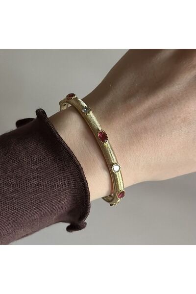 Deesse Latelier Gold baguette zircon stone vintage clamp