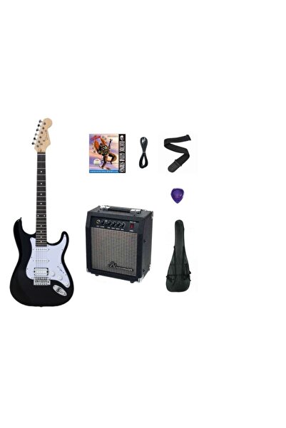 Strauss ESH-211 BK ELEKTRO GİTAR HSS - SİYAH SET(ANFİ-SOFTCASE-ASKI-TEL-KABLO...