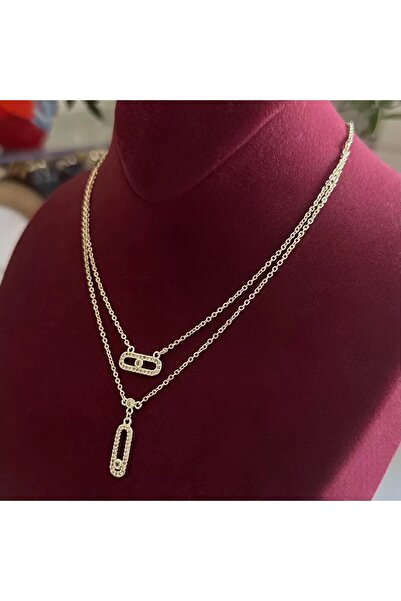 Deesse Latelier GOLD ÇİFT OVAL LINK KOLYE