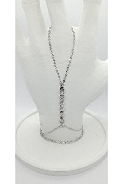 ndjewelry حجر الشاهميران ذو اللون الفضي المتدلي